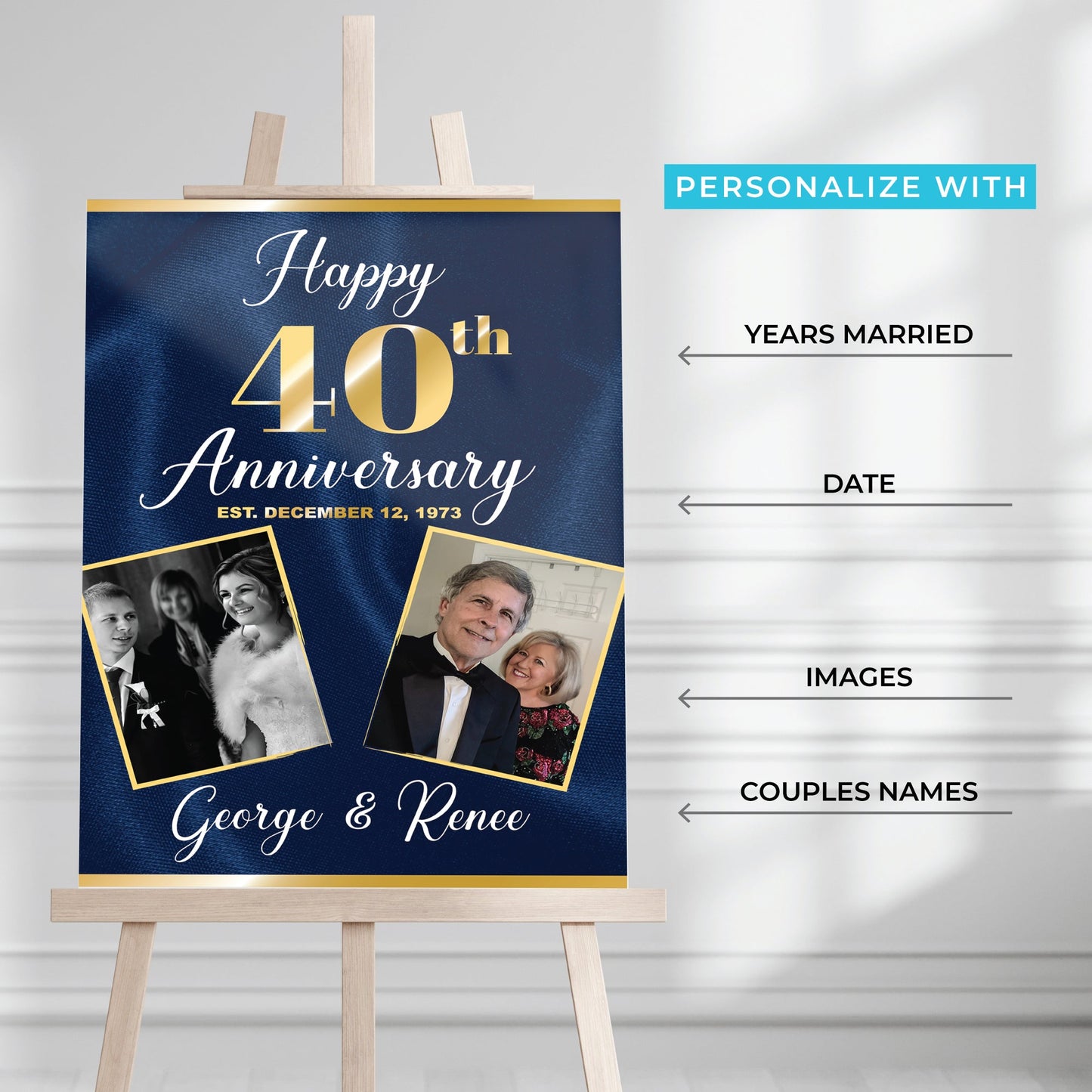 Personalized Anniversary Welcome Sign