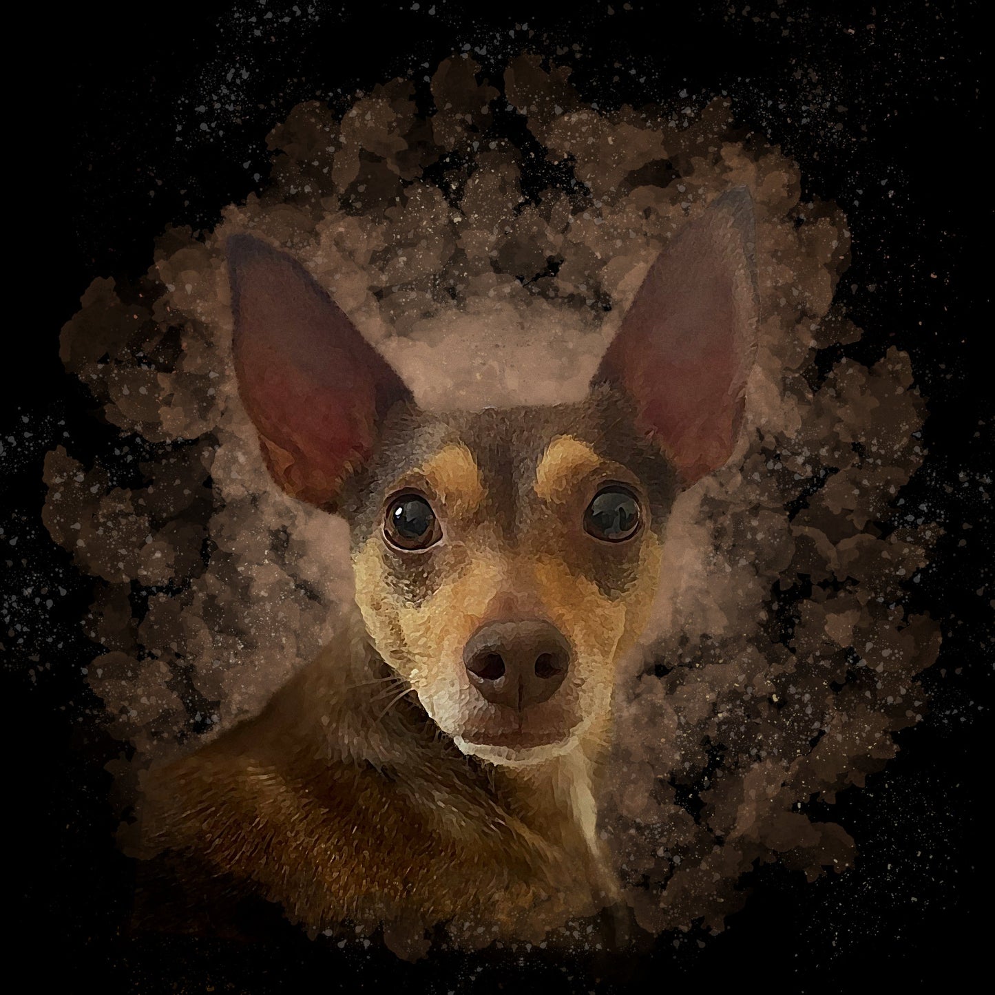 Watercolor Prints - Custom Black Watercolor Pet Portrait Canvas