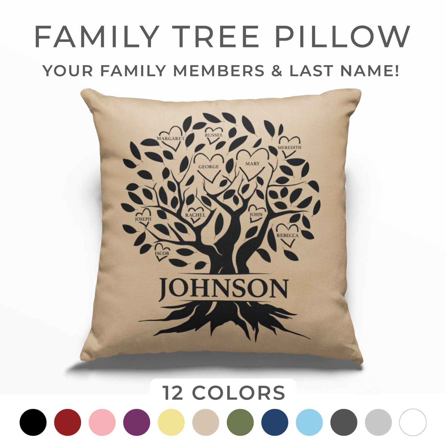 Custom Family Tree Pillow