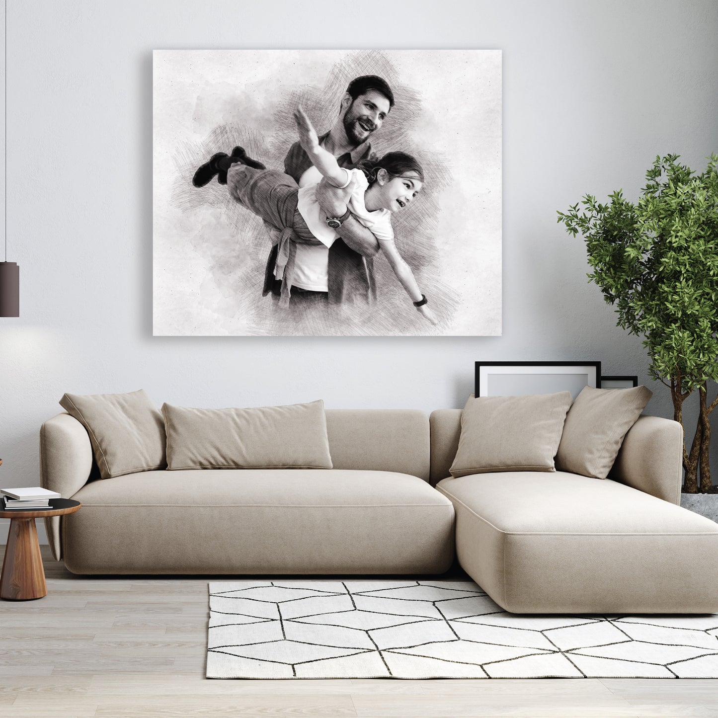 Gift for Dad Sketched Portrait from Photo