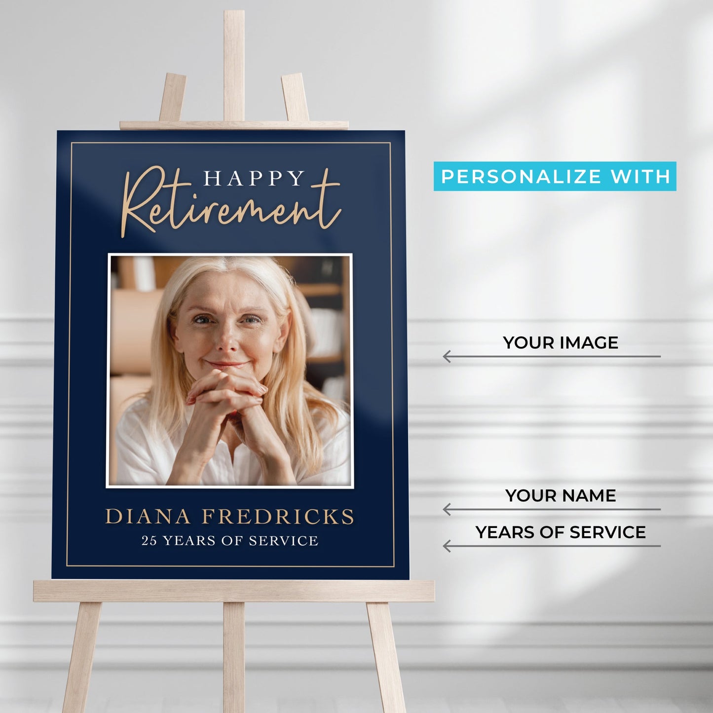 Minimalistic Retirement Welcome Sign