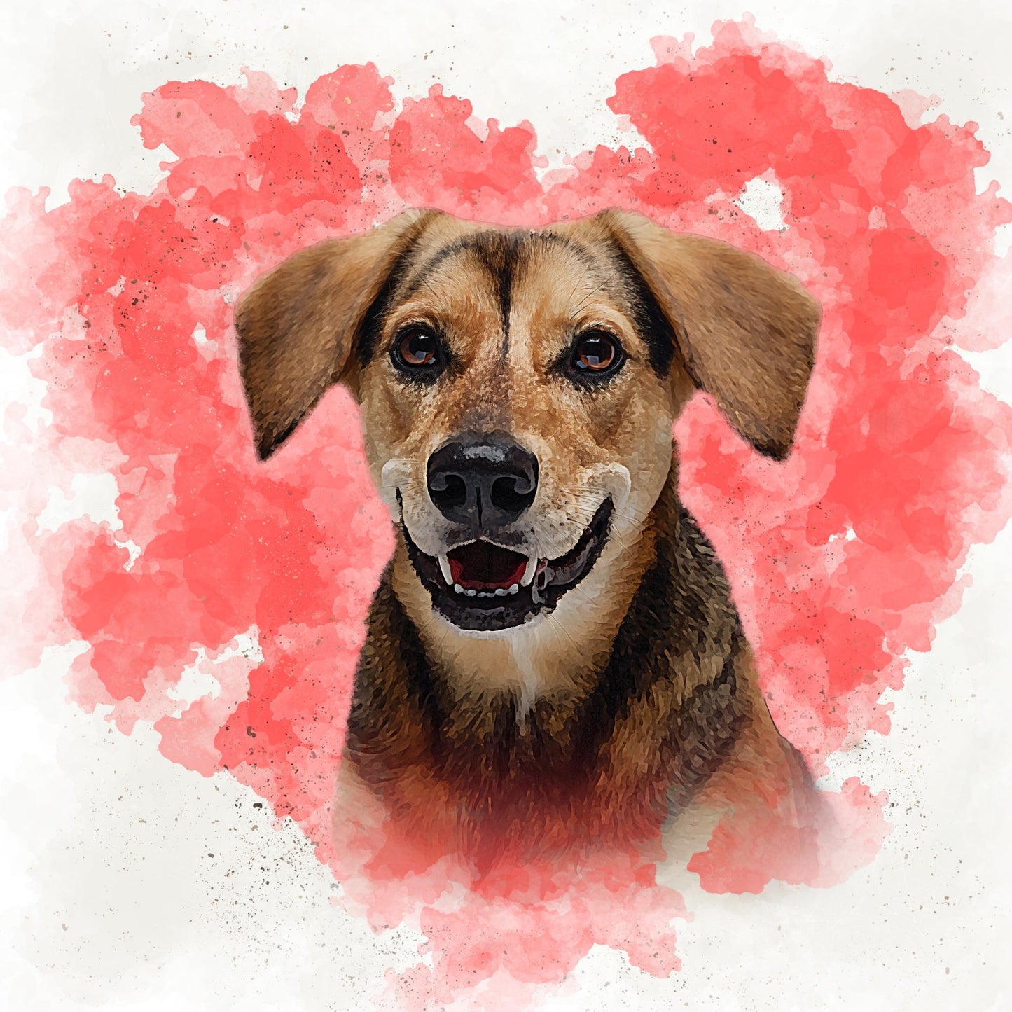 Canvas Prints - Custom Heart Watercolor Pet Portrait