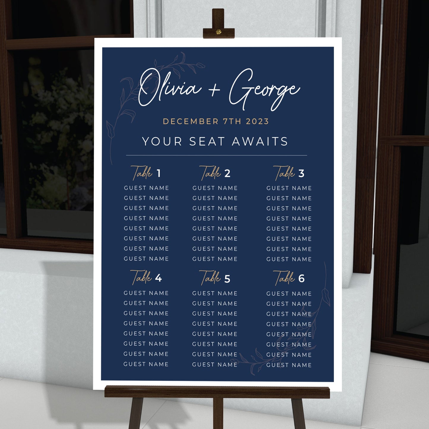 Personalized Welcome Wedding Seating Chart