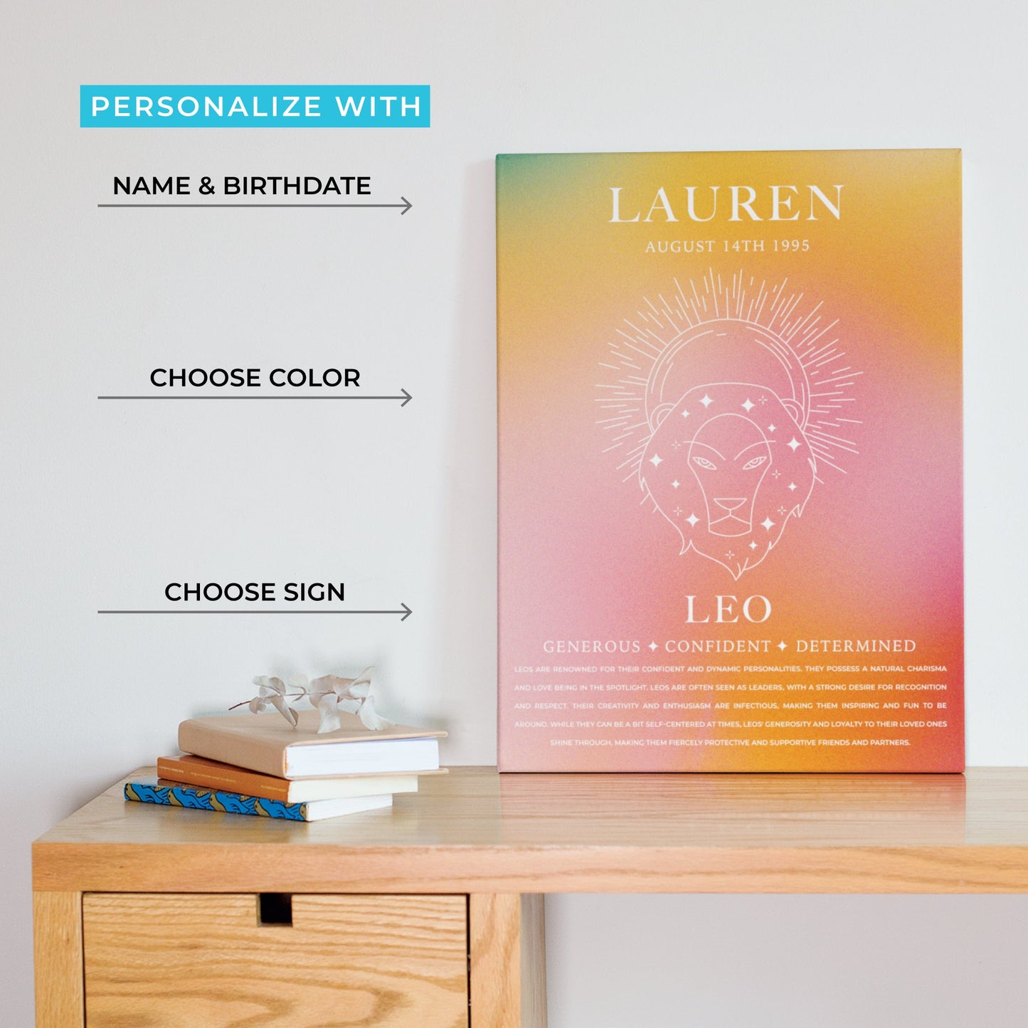 Personalized Zodiac Sign Canvas