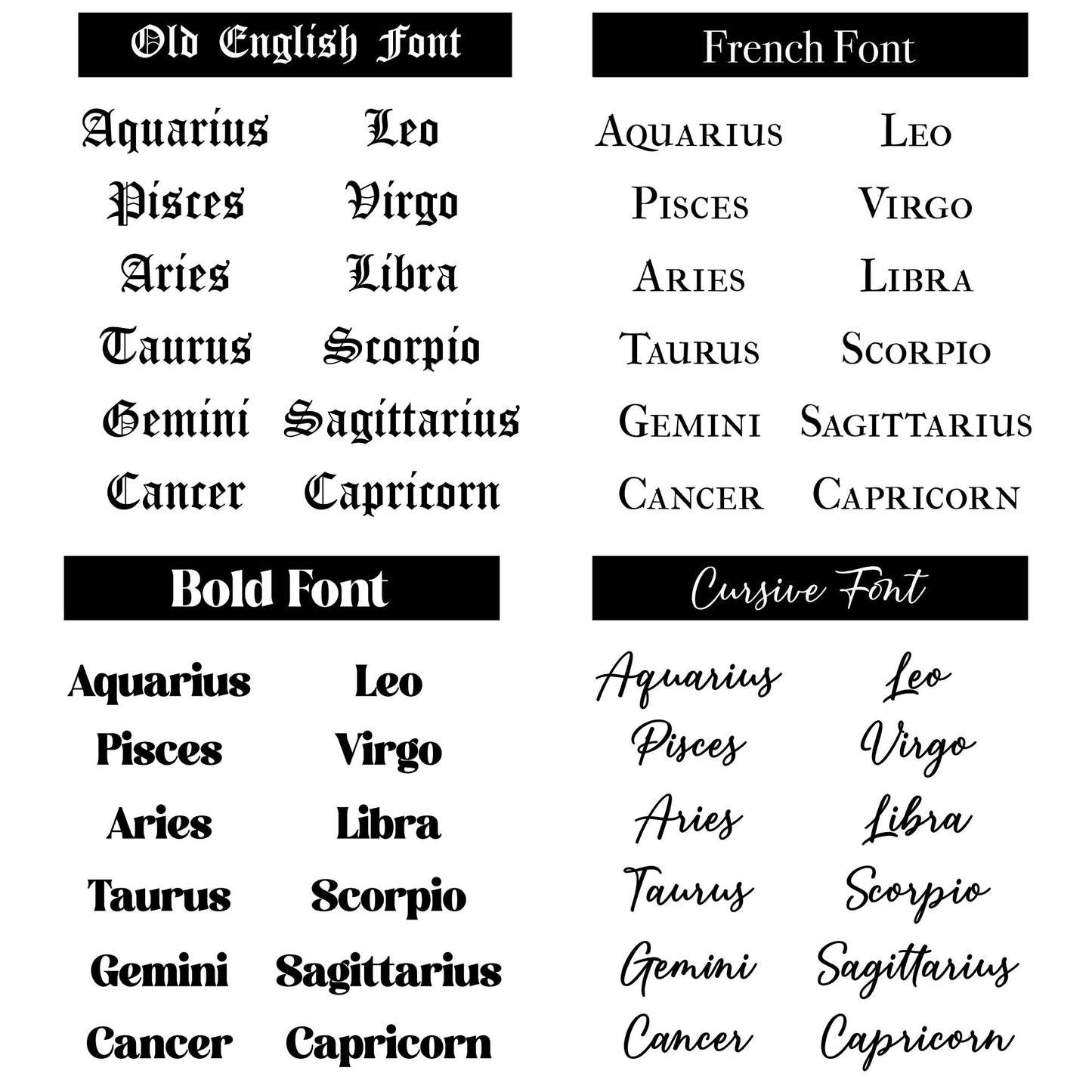 Apparel - Embroidered Zodiac Sign Sweatshirt