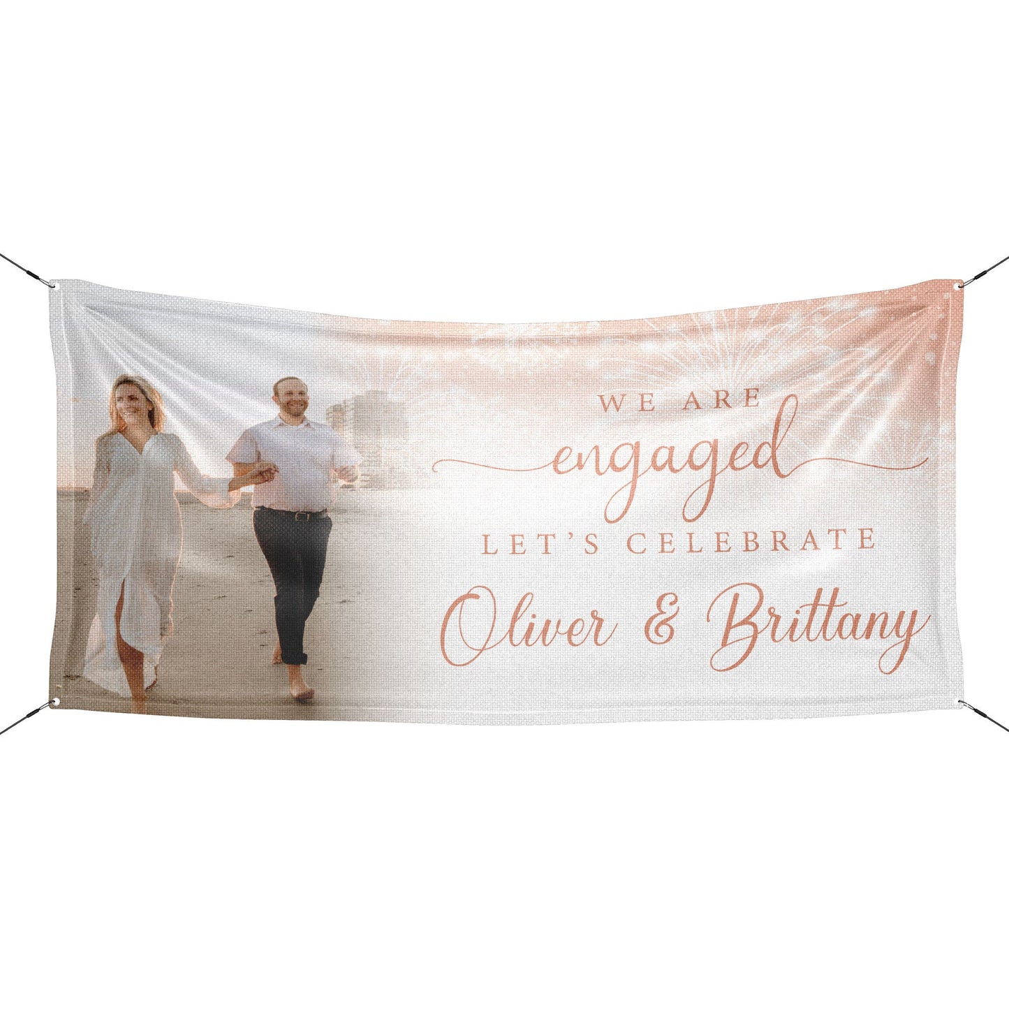Personalized Engagement Party Banner, Wedding Banner, Party Decorations, Wedding Announcement, Wedding Decor - Express Shipping Available