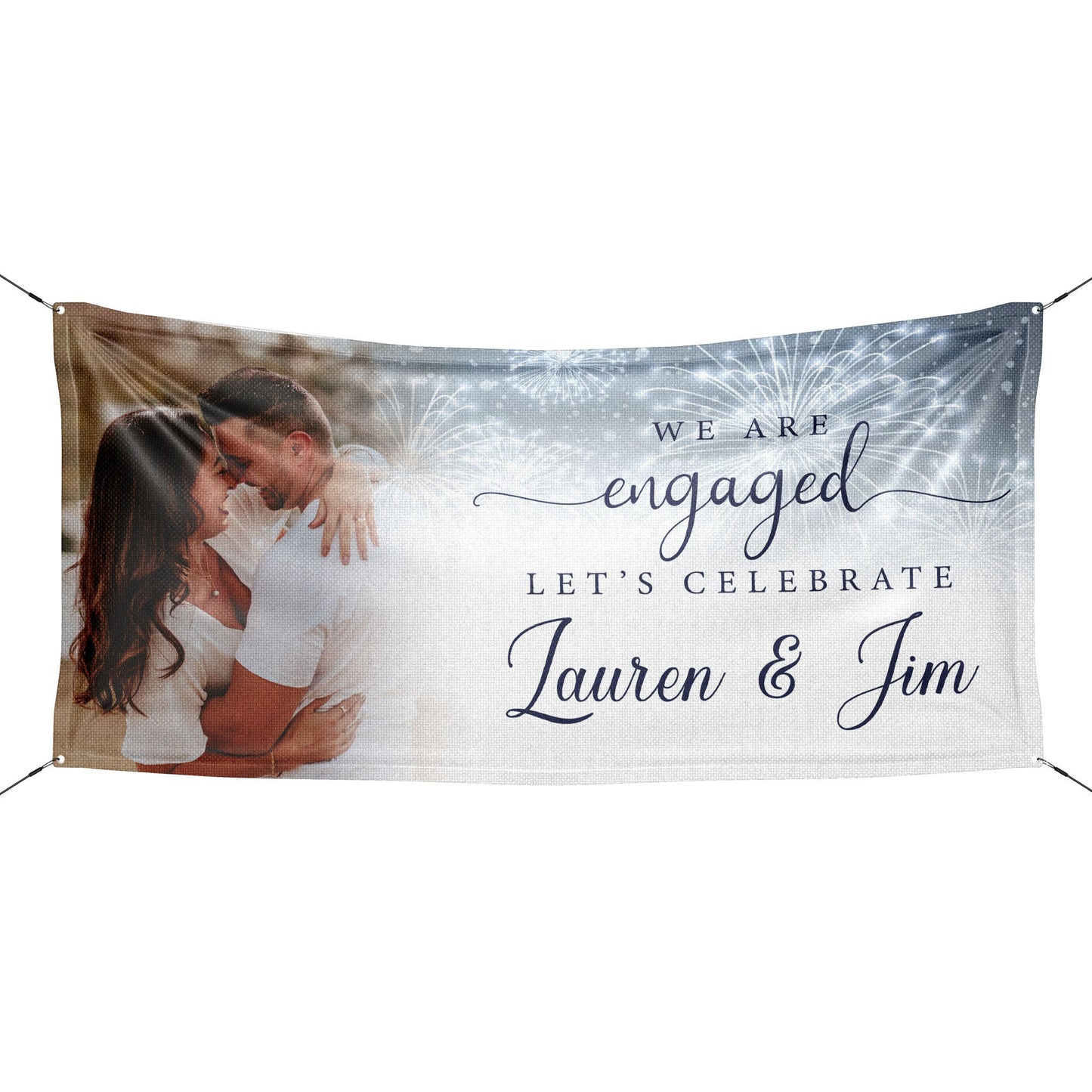 Personalized Engagement Party Banner, Wedding Banner, Party Decorations, Wedding Announcement, Wedding Decor - Express Shipping Available