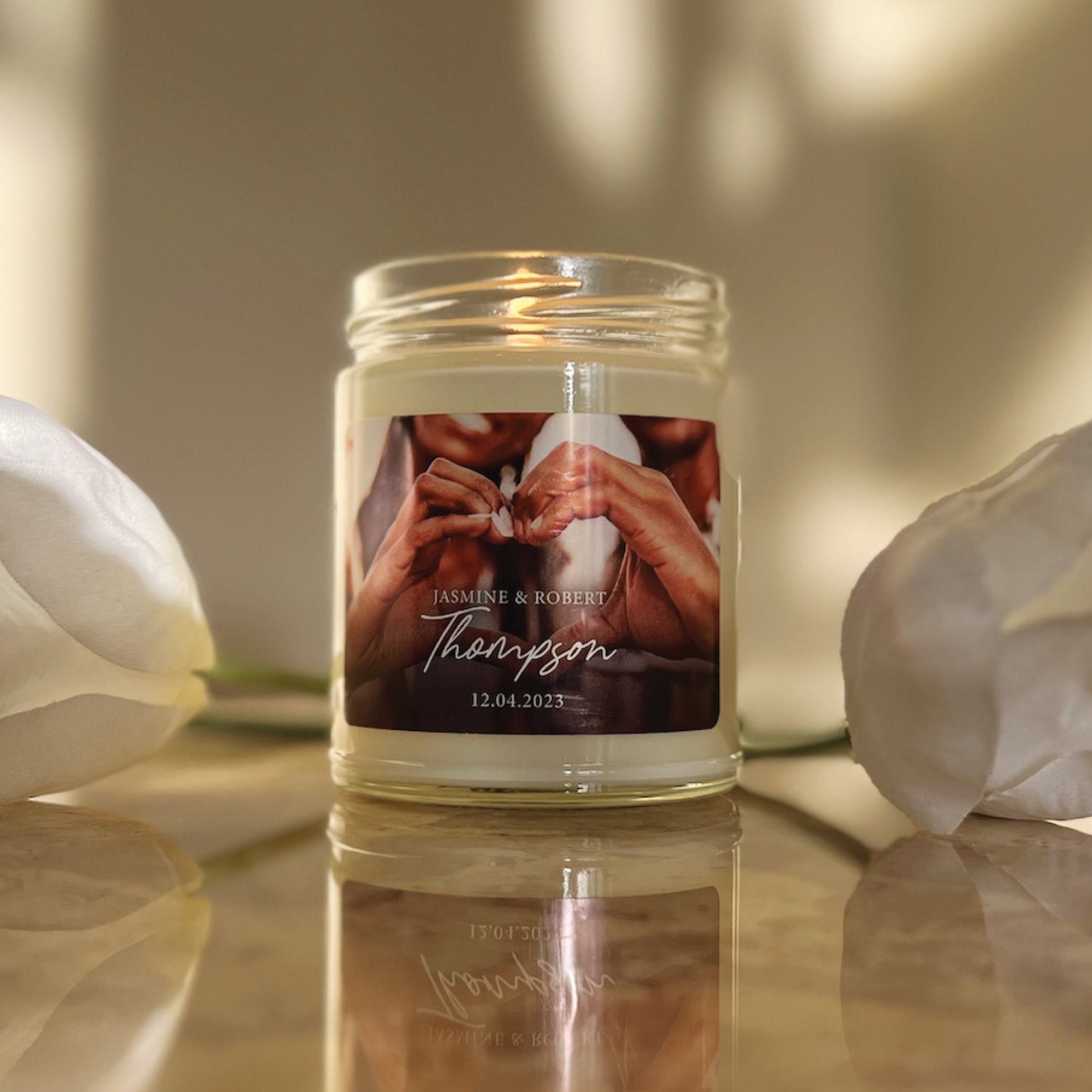 Christmas Gift for Newlyweds, Wedding Gift, Personalized Candle, Personalized Gift for Couple, Gift for Her, Gift for Him