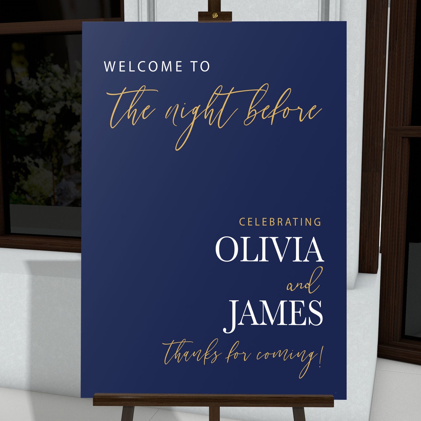 Printed Rehearsal Event Sign, The Night Before, Wedding Rehearsal Welcome Sign, Wedding Decor, Wedding Foamboard Night Before Sign