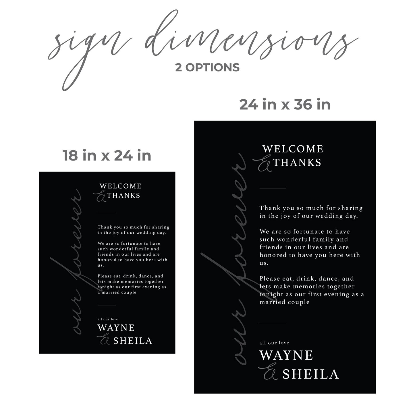 Wedding Reception Welcome Sign, Wedding Welcome Sign, Party Decorations, Reception Poster, Wedding Decor, Rehearsal, Thank You For Coming