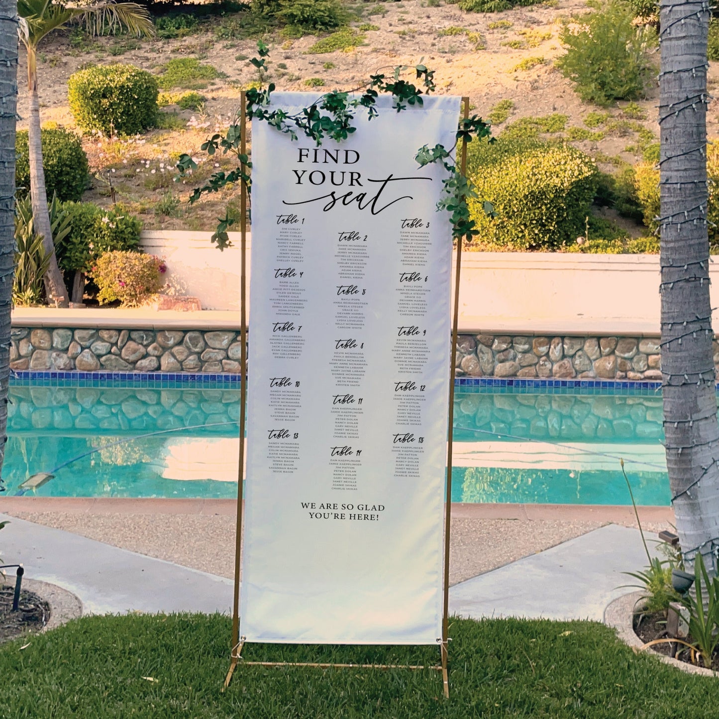 Fabric Wedding Seating Chart, Personalized Party Decorations, Wedding Welcome Sign, Wedding Decor, Wedding Rehearsal Banner