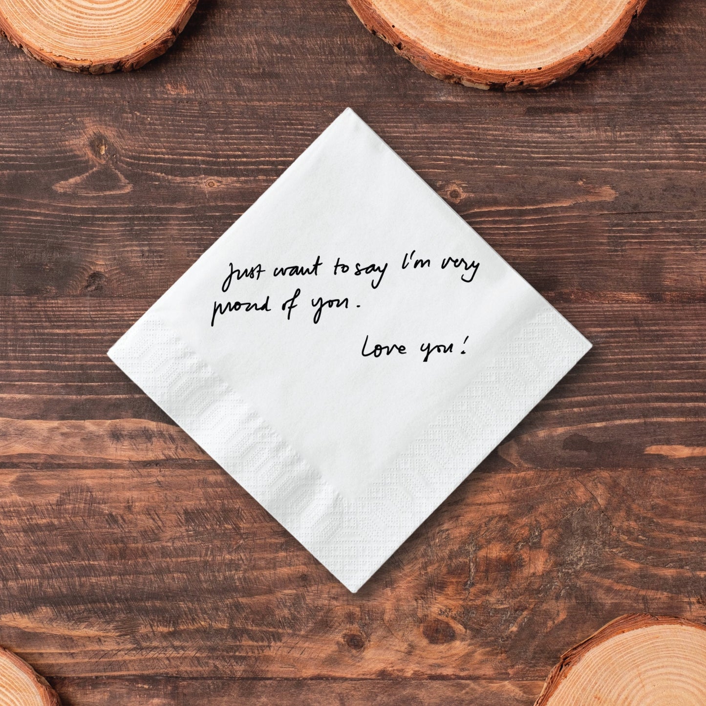 Custom Handwriting Napkins, Your Message Here, Personalized Memorial Hand Writing, Wedding Cocktail Printed Napkins, Handwritten Message