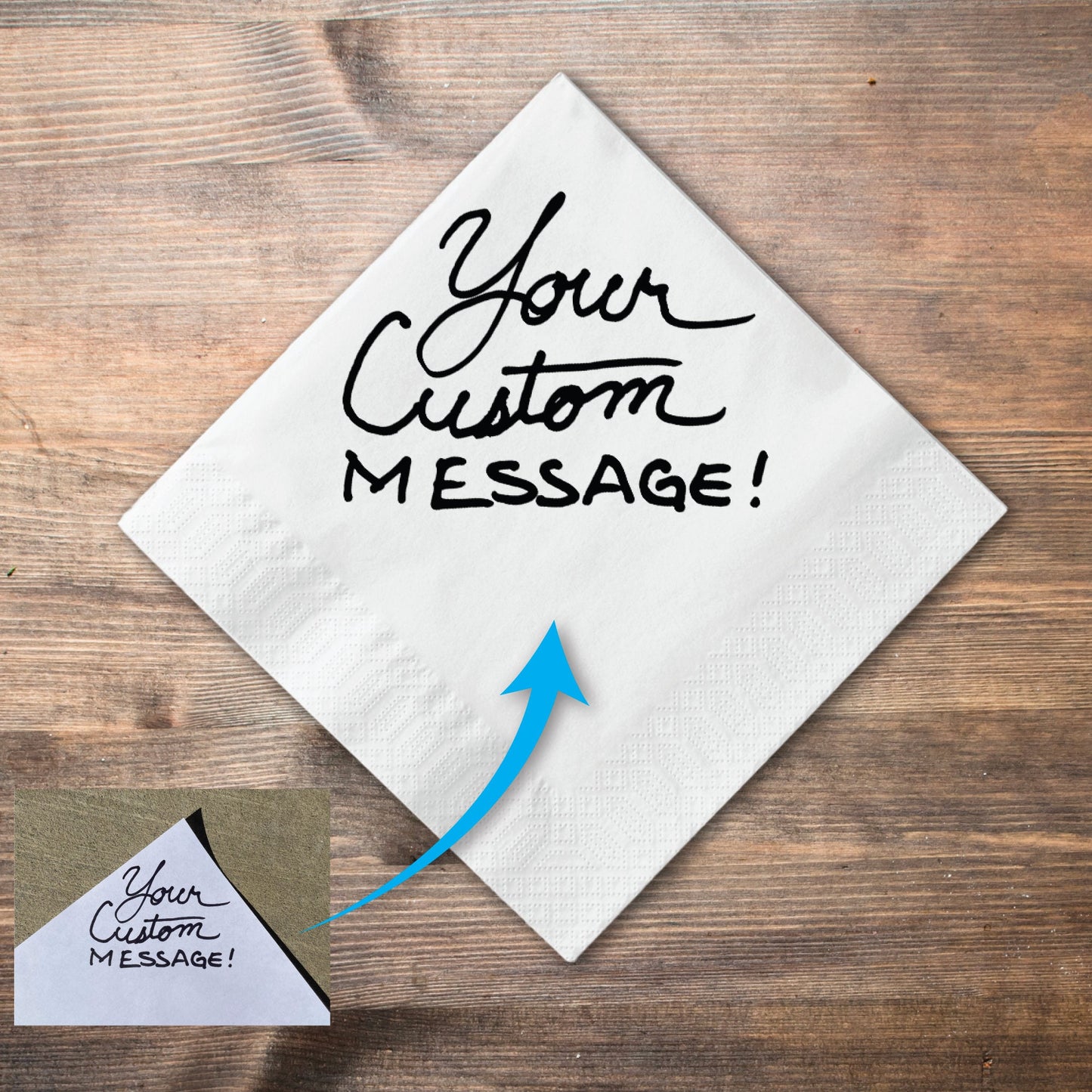 Custom Handwriting Napkins, Your Message Here, Personalized Memorial Hand Writing, Wedding Cocktail Printed Napkins, Handwritten Message