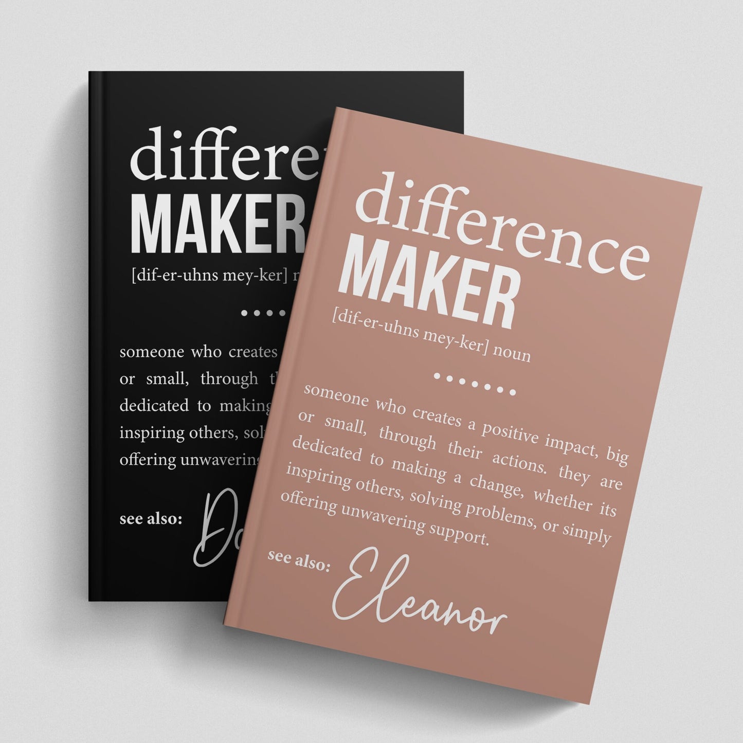 Difference Maker Journal with Your Name, Personalized Bold Difference Maker Definition, Coworker Birthday Gift, Mentor Appreciation, Teacher