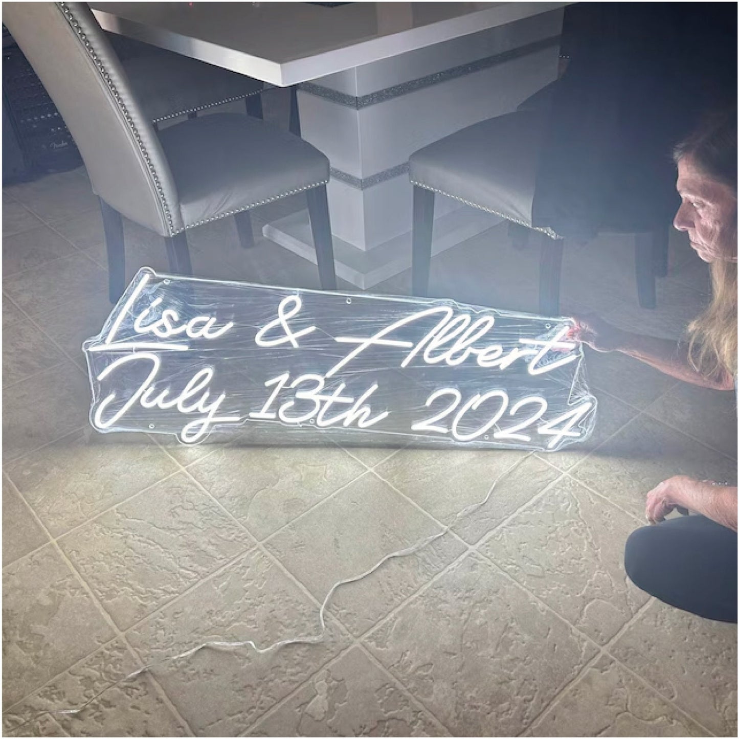 Custom Neon Name Sign Wedding Decor Battery Operated Last Name Sign Wedding Backdrop, Neon Wedding Sign Custom Wall Decor Personalized Gifts