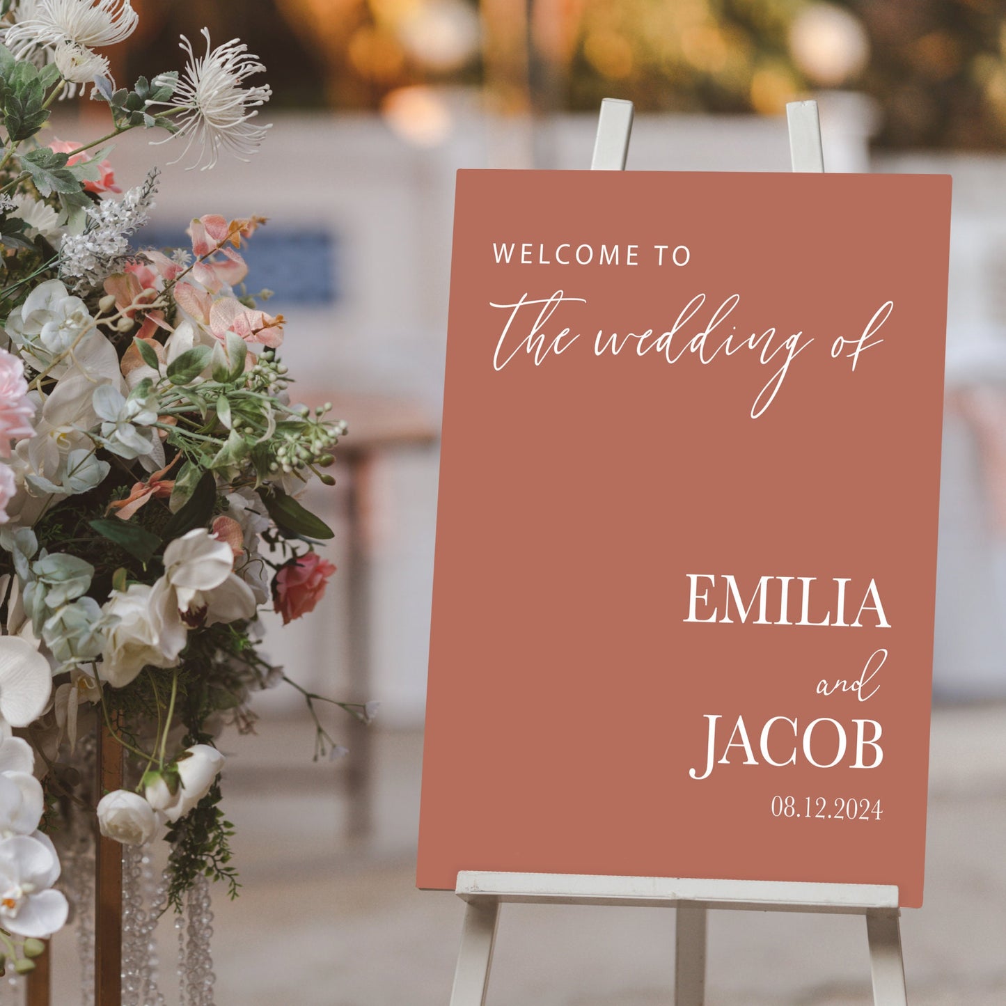Personalized Wedding Welcome Sign, Fall Wedding, Autumn Wedding Welcome Sign, Summer Wedding Decor, Wedding Rehearsal, Party Decorations
