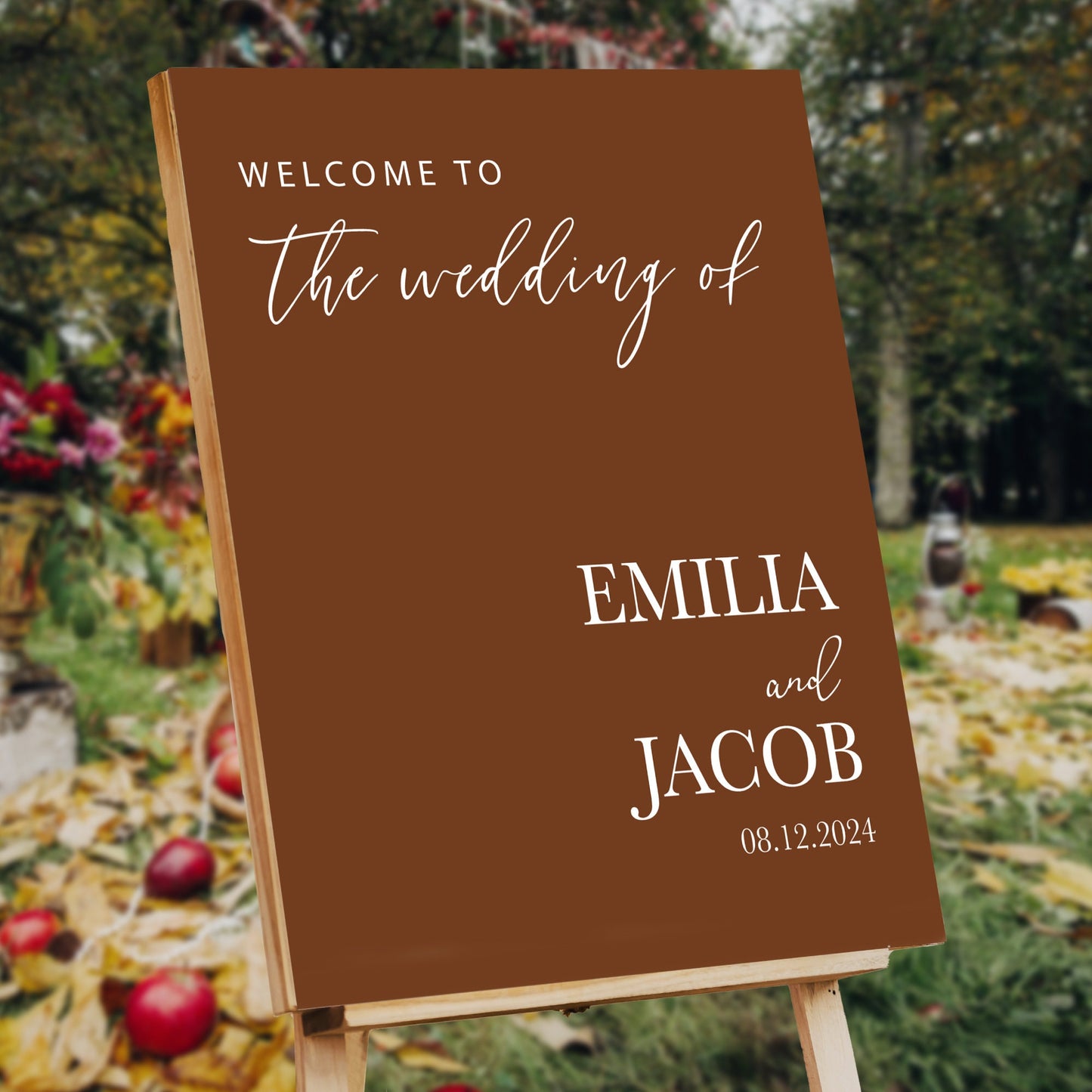 Personalized Wedding Welcome Sign, Fall Wedding, Autumn Wedding Welcome Sign, Summer Wedding Decor, Wedding Rehearsal, Party Decorations
