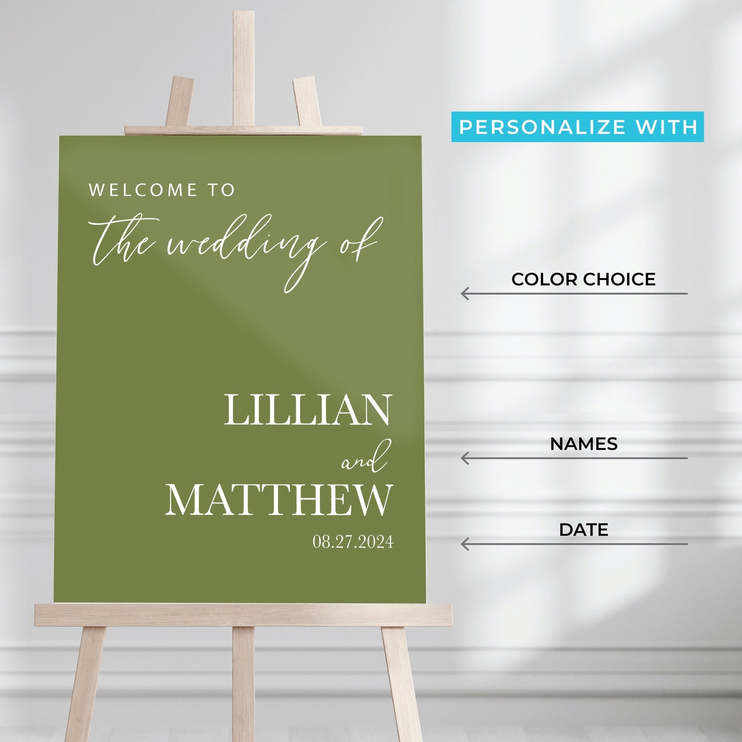 Personalized Wedding Welcome Sign, Fall Wedding, Autumn Wedding Welcome Sign, Summer Wedding Decor, Wedding Rehearsal, Party Decorations
