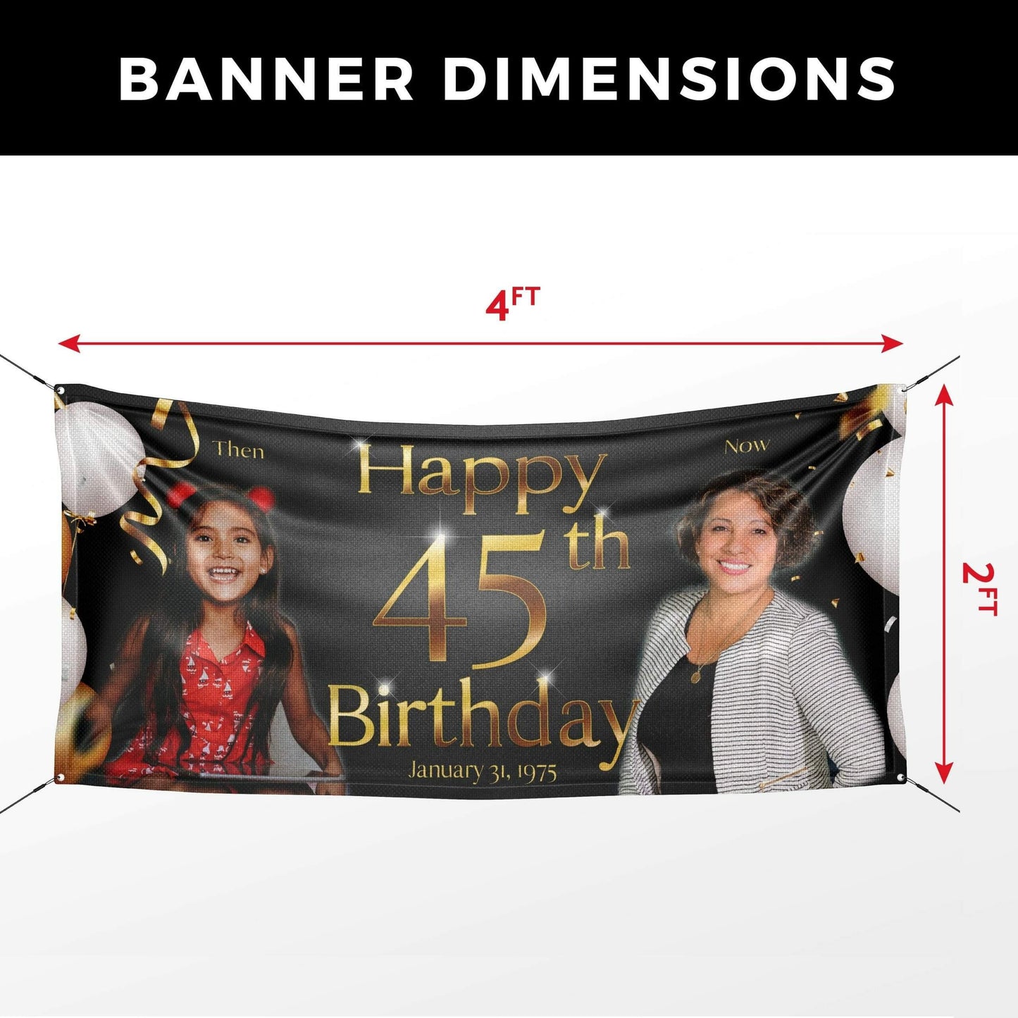 Then & Now Birthday Banner - HomeHaps