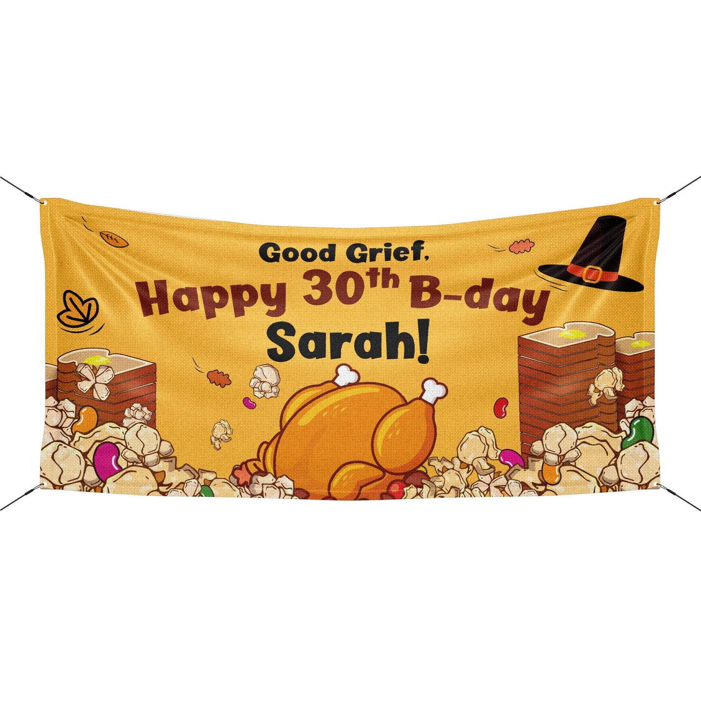 Popcorn and Jelly Beans Fall Birthday Banner - HomeHaps