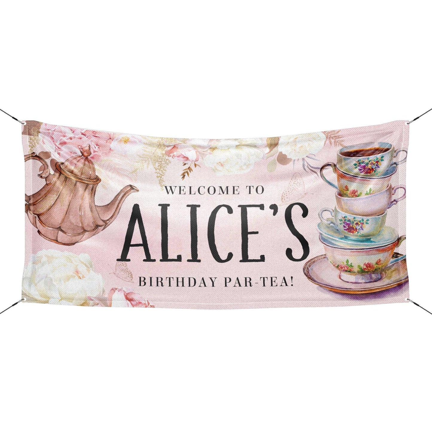 Tea Party Birthday Banner - HomeHaps