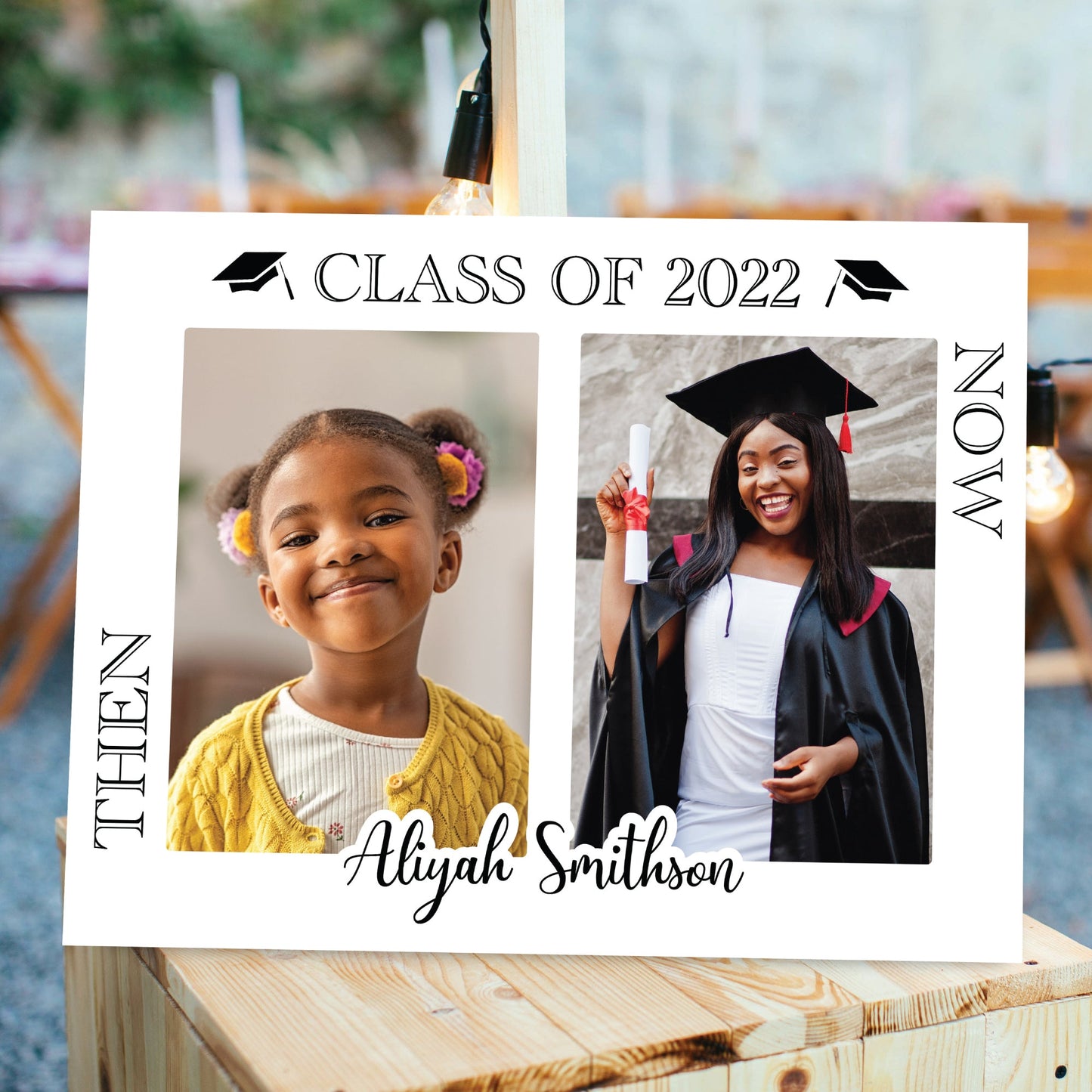 Personalized Then and Now Graduation Welcome Sign