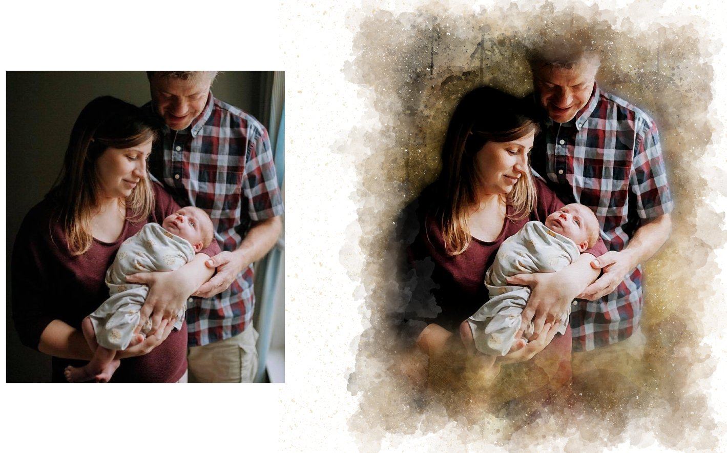 Custom Watercolor Portrait from Photo, Watercolor Painting Canvas