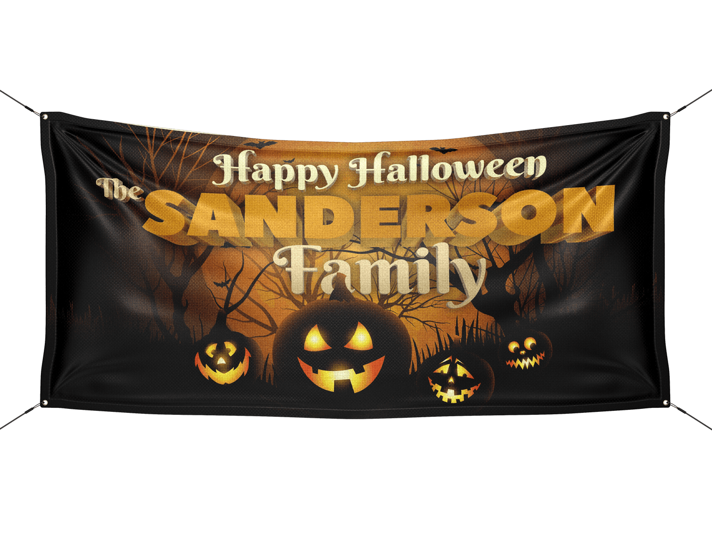 Spooky Pumpkin Personalized Halloween Banner - HomeHaps