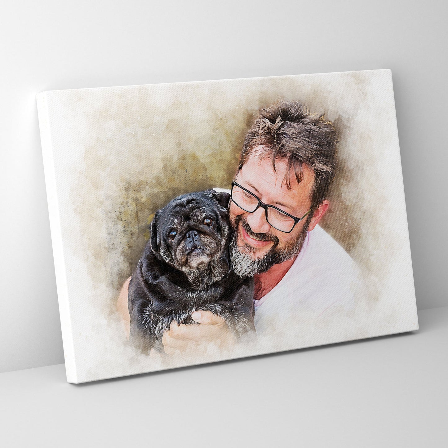 Gift for Him Watercolor Portrait from Photo
