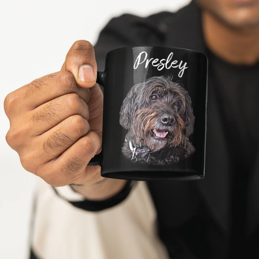 Custom Dog Mug, Custom Pet Portrait From Photo