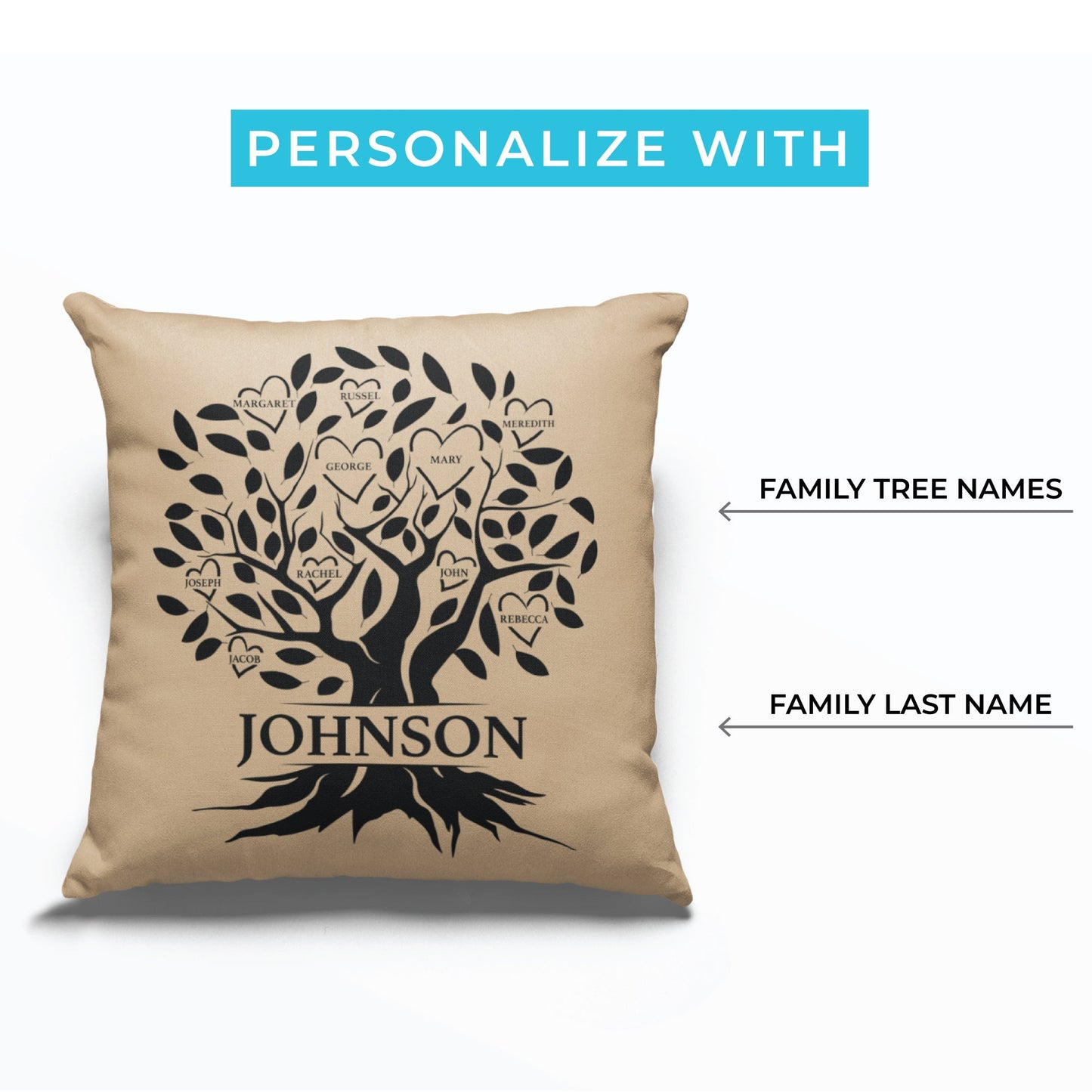 Custom Family Tree Pillow