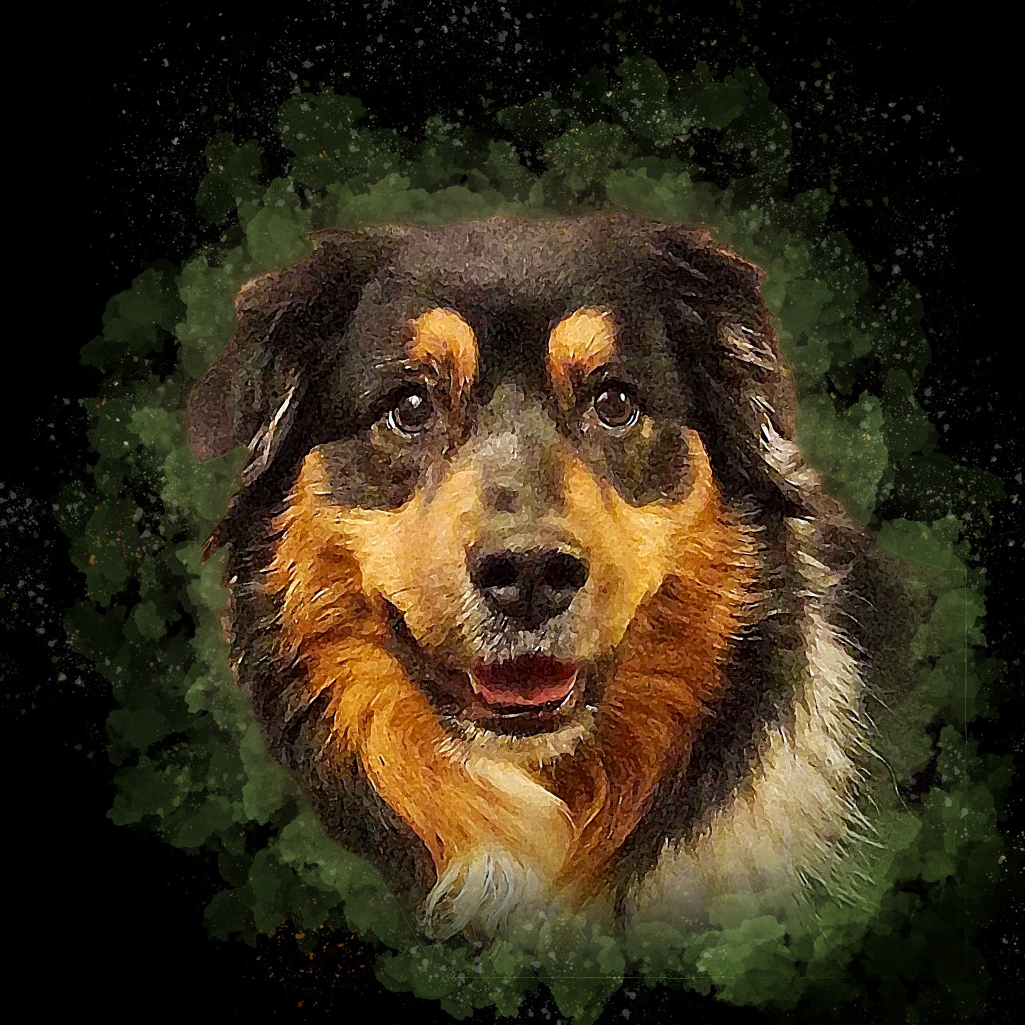 Custom Black Watercolor Pet Portrait Dog Pillow