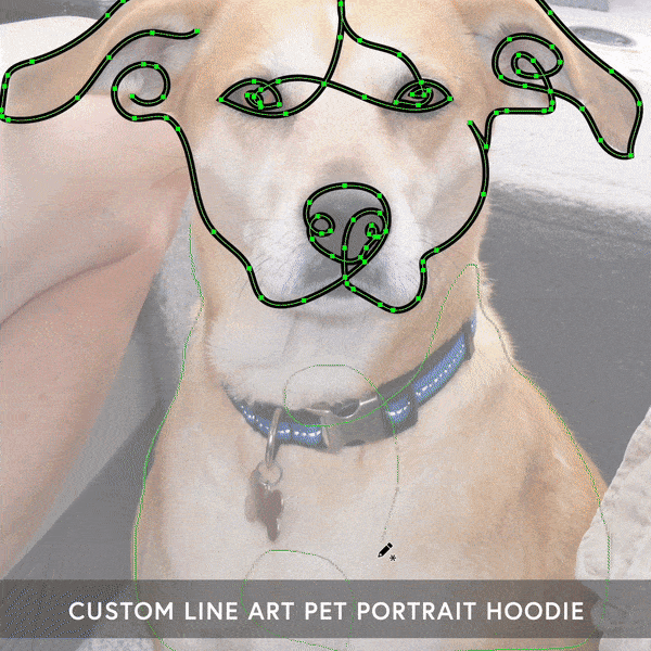 Apparel - Drawing Hoodie - Pet Line Art Portrait Hoodies Drawn