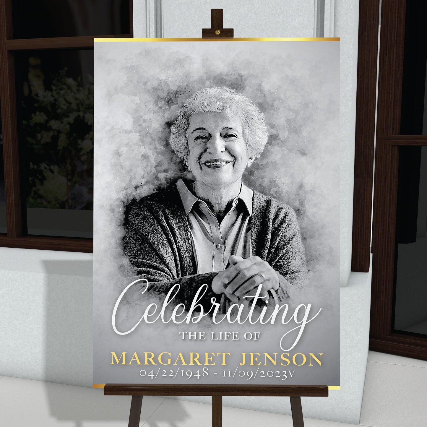 Celebration of Life Watercolor Welcome Sign