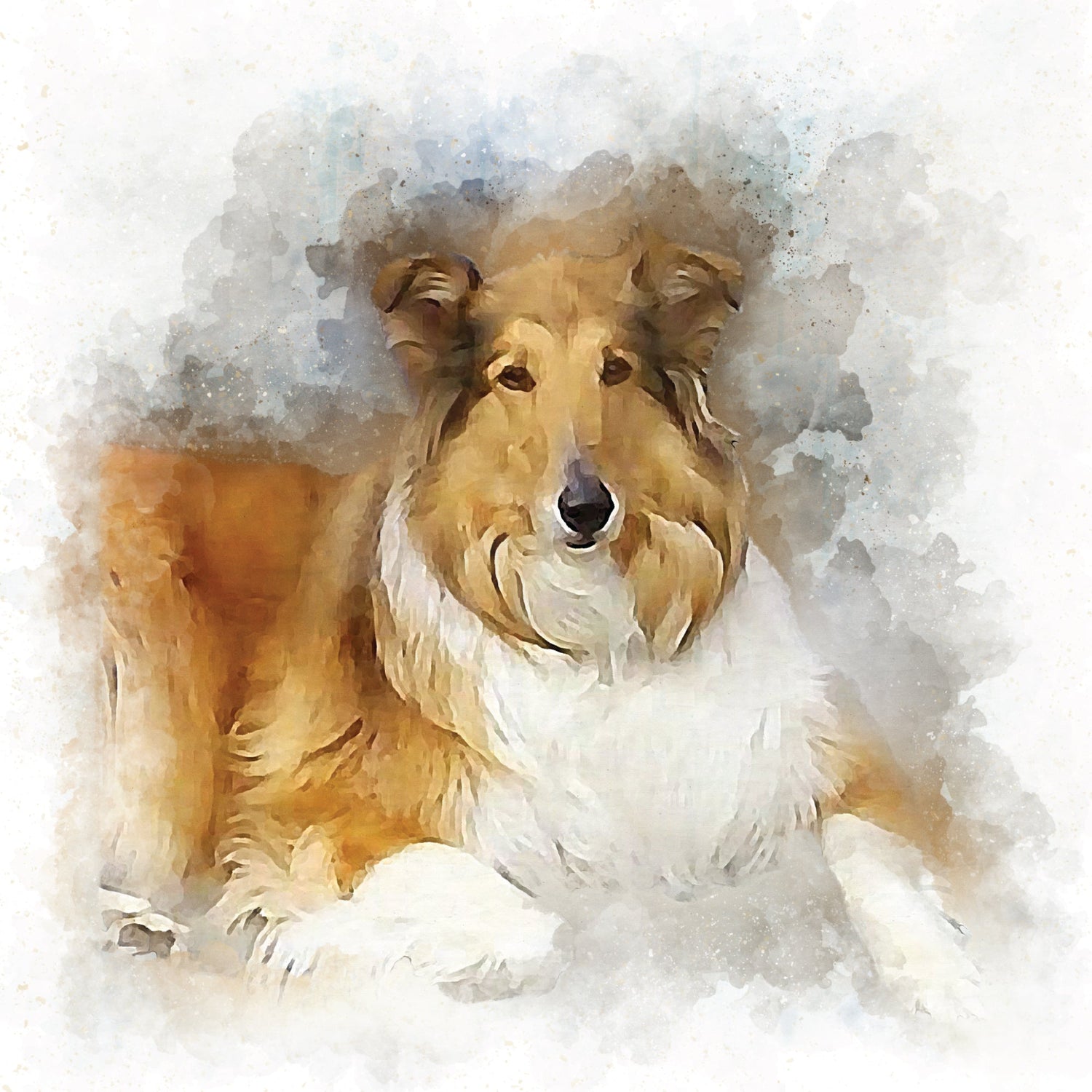 Canvas Prints - Custom Colorful Watercolor Pet Portrait