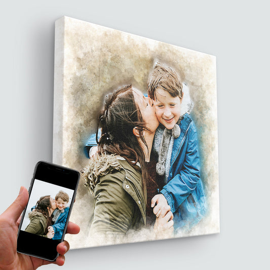 Custom Watercolor Canvas Portrait from Photo