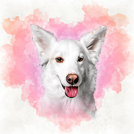 Canvas Prints - Custom Heart Watercolor Pet Portrait