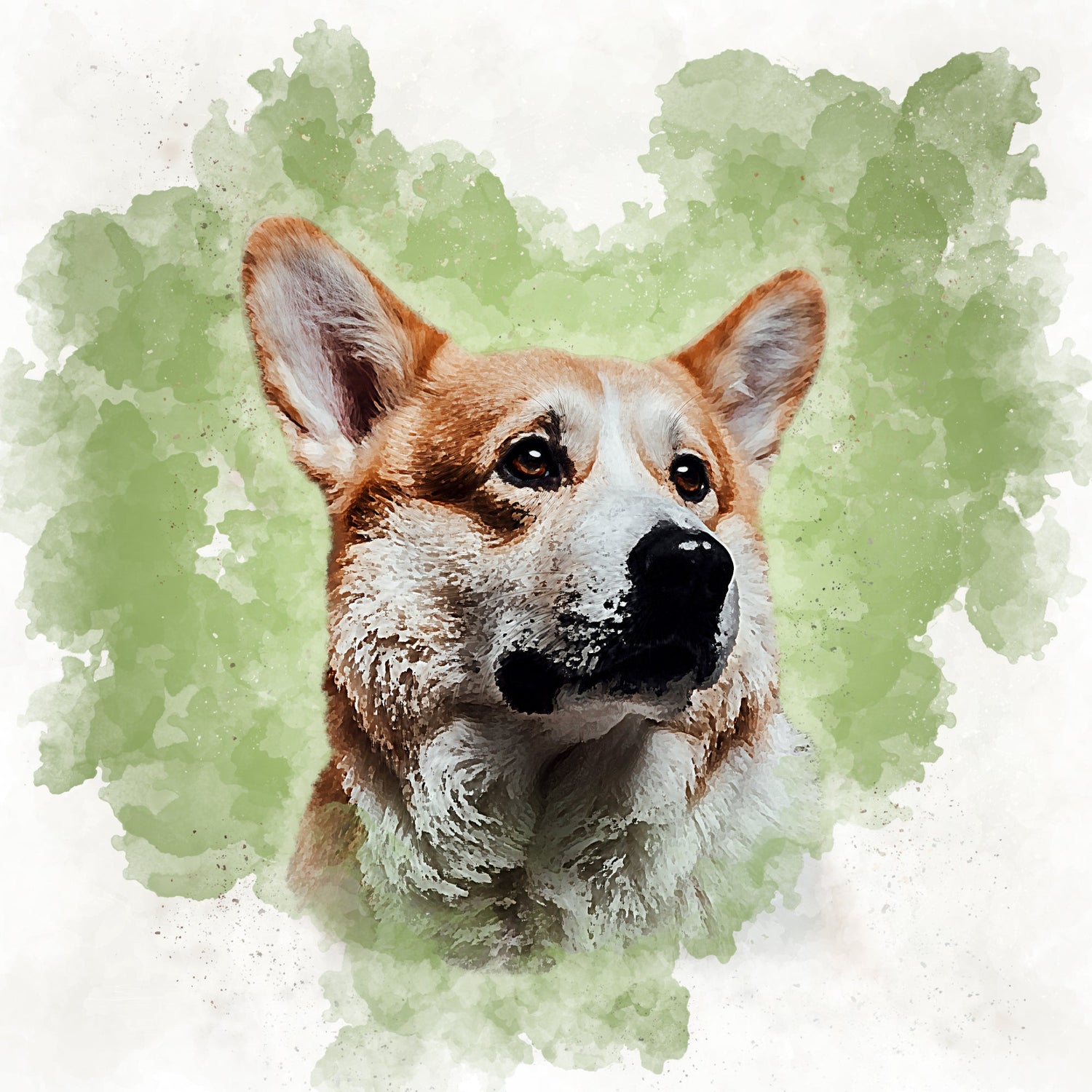 Canvas Prints - Custom Heart Watercolor Pet Portrait