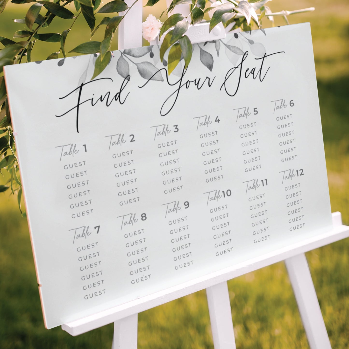 Custom Boho Wedding Seating Chart