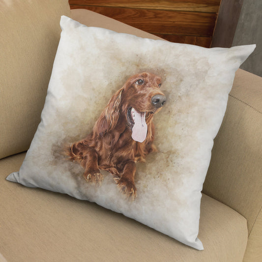 Custom Watercolor Pet Portrait Pillow