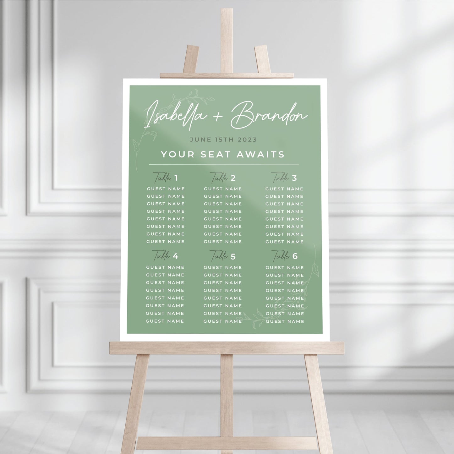 Personalized Welcome Wedding Seating Chart