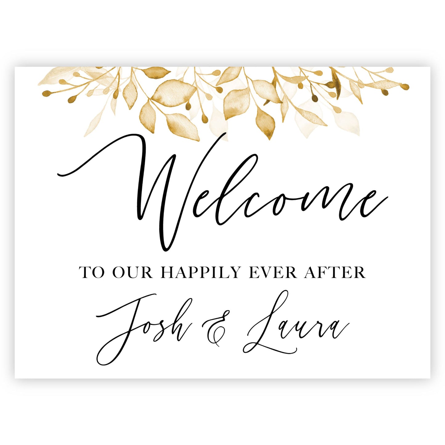 Personalized Watercolor Wedding Welcome Sign