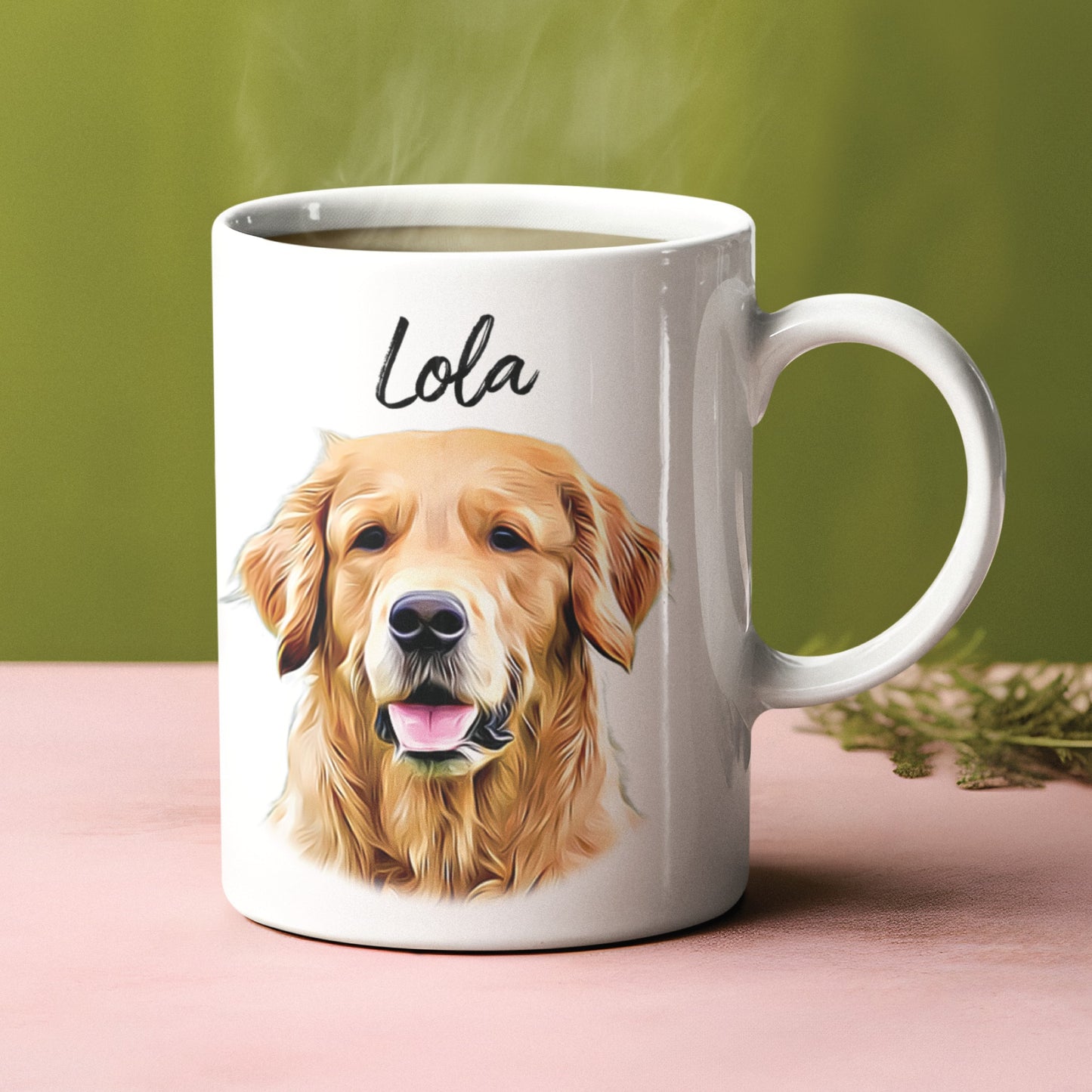 Custom Dog Mug, Custom Pet Portrait From Photo