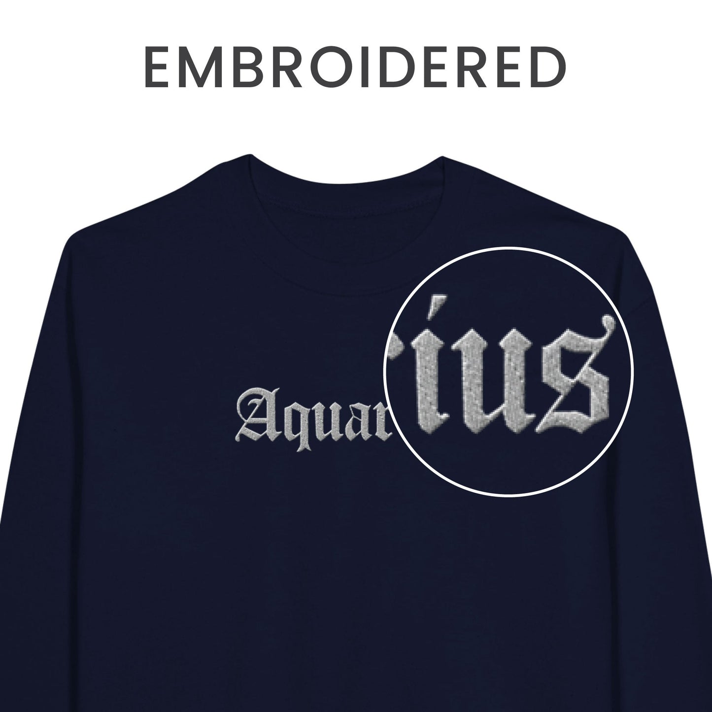 Apparel - Embroidered Zodiac Sign Sweatshirt