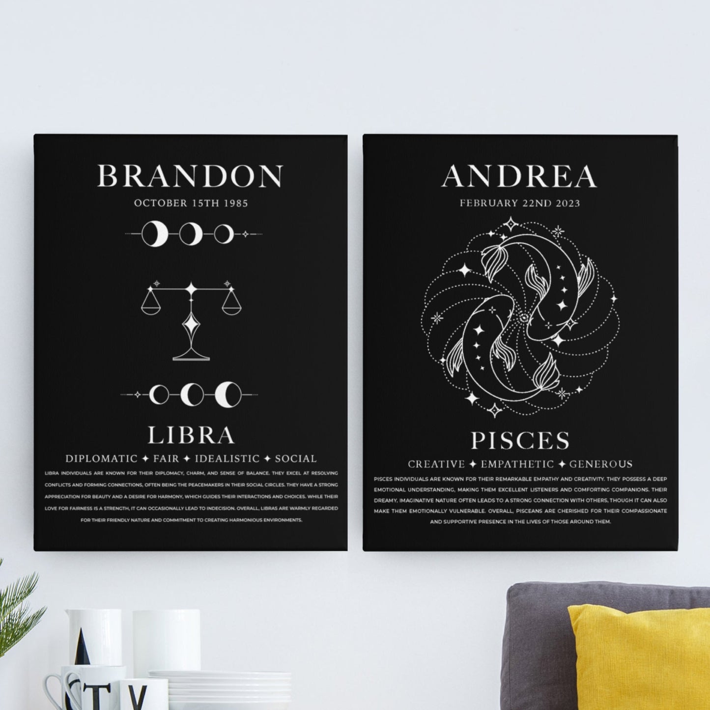 Personalized Zodiac Sign Canvas