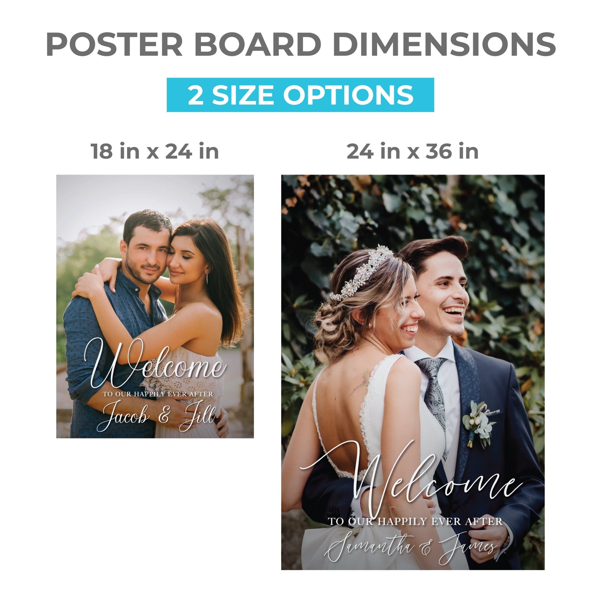Personalized Wedding Welcome Sign With Image, Party Decorations, Reception Poster, Wedding Decor, Rehearsal Sign