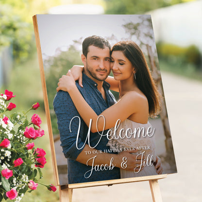 Personalized Wedding Welcome Sign With Image, Party Decorations, Reception Poster, Wedding Decor, Rehearsal Sign