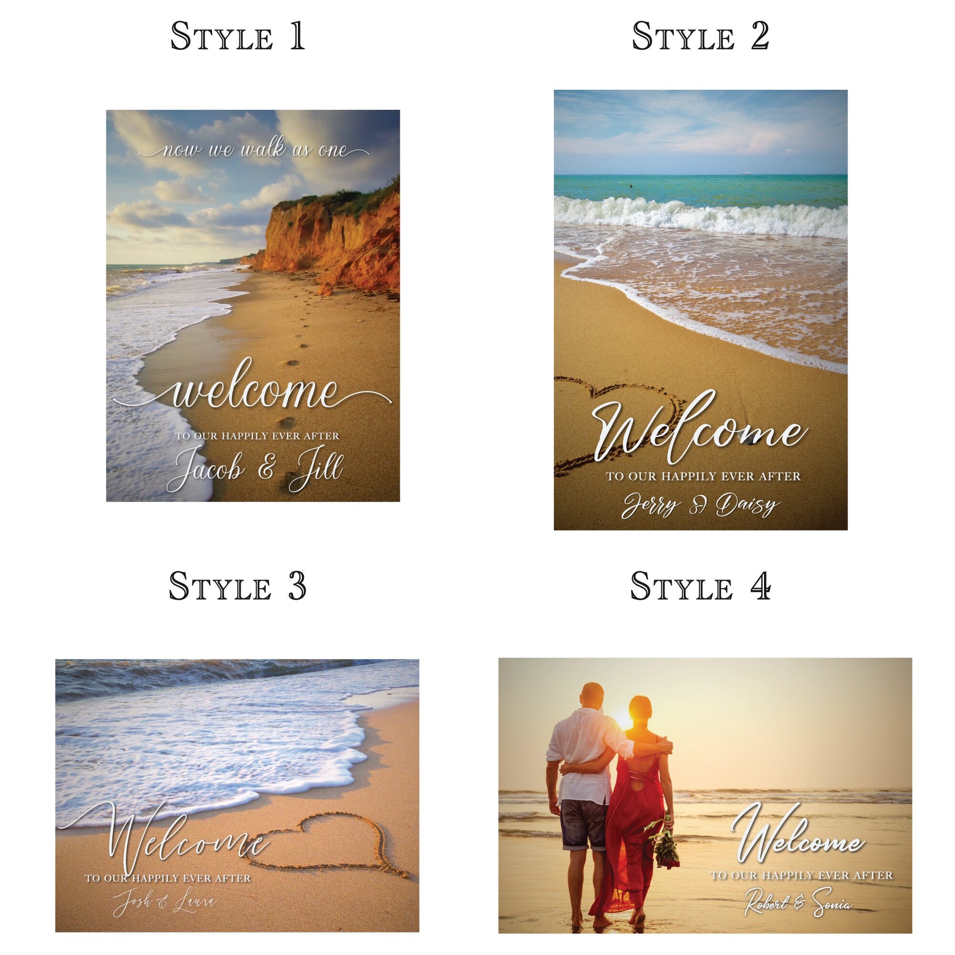 Personalized Beach Wedding Welcome Sign, Wedding Poster, Beach Theme, Party Decorations, Reception Poster, Wedding Decor, Rehearsal Sign