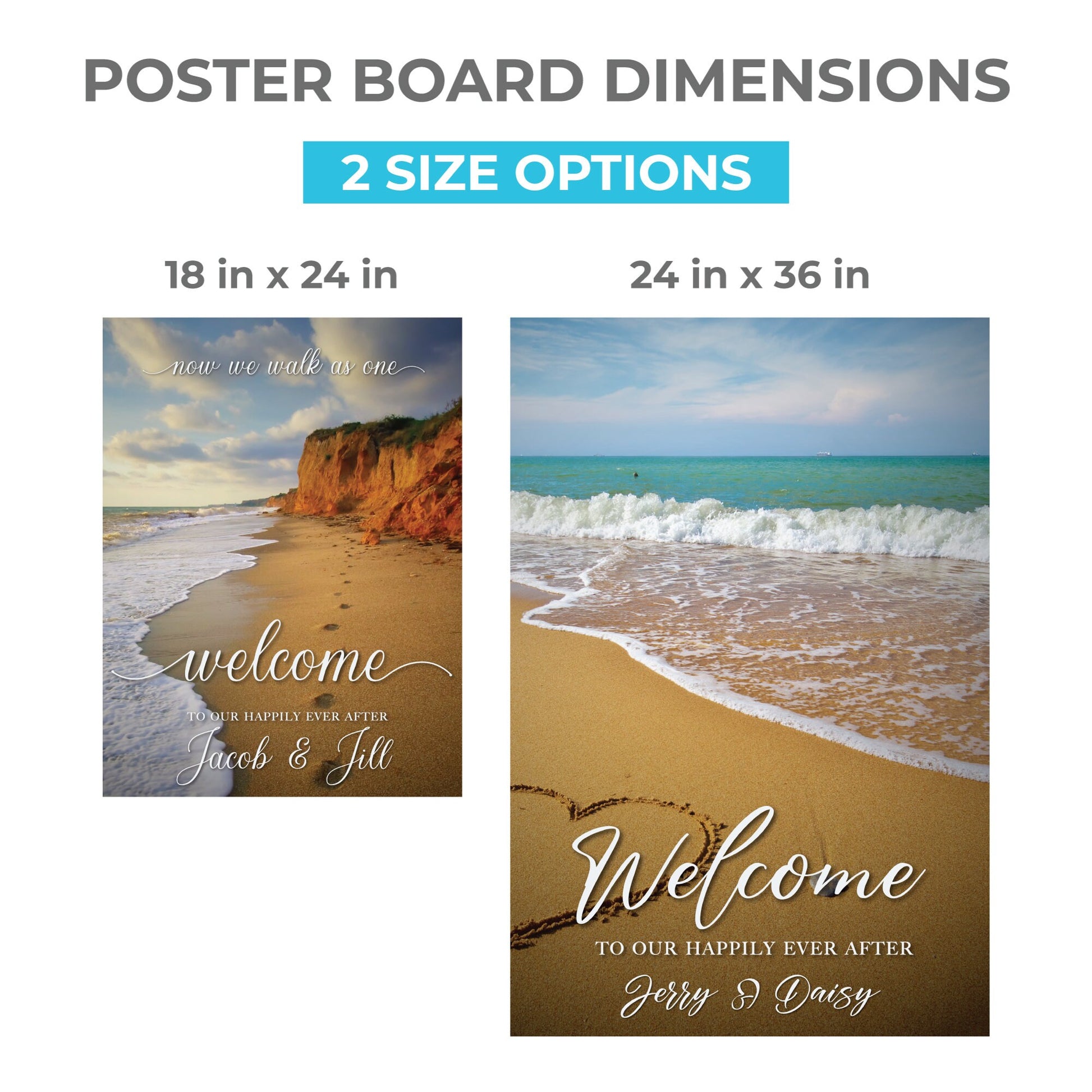 Personalized Beach Wedding Welcome Sign, Wedding Poster, Beach Theme, Party Decorations, Reception Poster, Wedding Decor, Rehearsal Sign