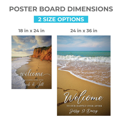 Personalized Beach Wedding Welcome Sign, Wedding Poster, Beach Theme, Party Decorations, Reception Poster, Wedding Decor, Rehearsal Sign